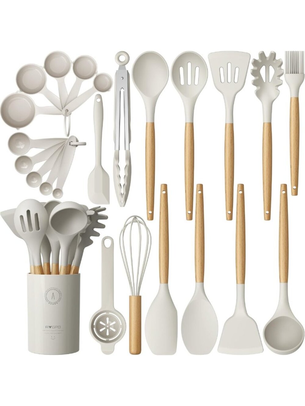 Heat-Resistant Silicone Kitchen Utensils Set, BPA-Free Cooking Tools, Non-Stick